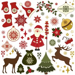 Christmas retro icons