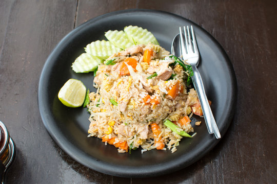 Fried rice meal served on a plate