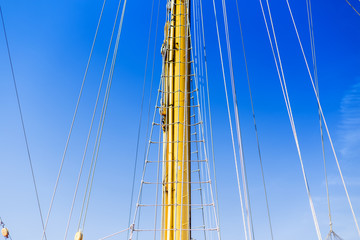 Upwards view of a ship's mast