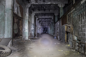 Fototapeta premium Abandoned ruins of Voronezh factory of radio components