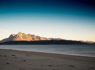 Fototapeta na wymiar Day Norway sea mountains landscape background