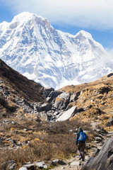 Fototapeta na wymiar trekking to Annapurna base camp
