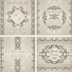 Set of invitations in pastel colors. Can be used as a wedding invitation