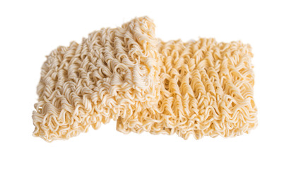 Instant noodles isolated on white background