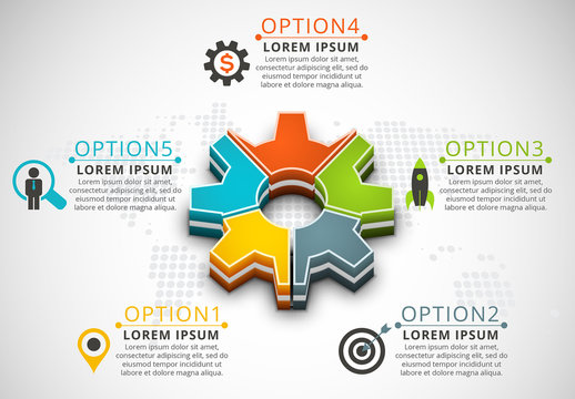 3D Gear Element Infographic