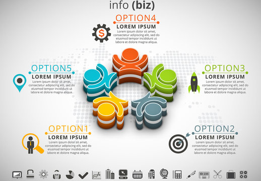 3D Pictogram People Element Infographic