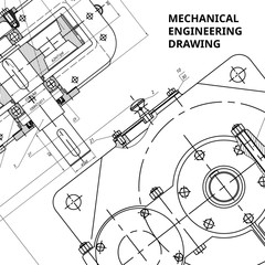 Mechanical Engineering drawing. Engineering Drawing Background. Vector.