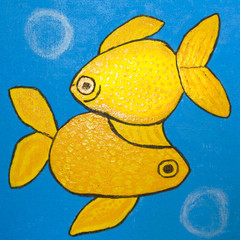 Two yellow fishes