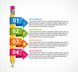 Educational Infographics template with colored arrows.