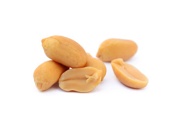 Roasted peanuts snack isolated on a white background