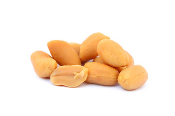 Roasted peanuts snack isolated on a white background