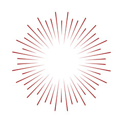 Rays radiating from a center. Linear drawing of rays of the sun. Design elements for your projects. Sunburst frame illustration.