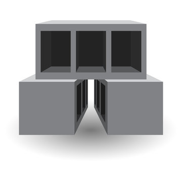 Vector illustration standard concrete building block for archite