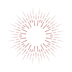 Obraz premium Rays radiating from a center. Linear drawing of rays of the sun. Design elements for your projects. Sunburst frame illustration.