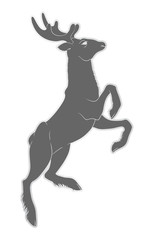 Illustration of a deer with horns. Nature, and animals. Cloven-hoofed