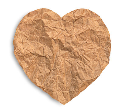 Rumpled paper heart