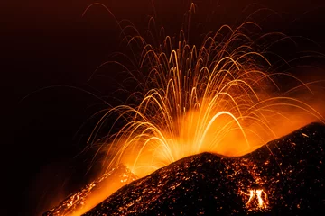 Papier Peint photo autocollant Volcan Éruption de l& 39 Etna - Catane, Sicile