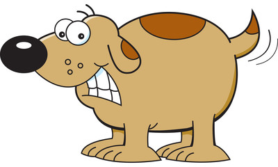 Cartoon illustration of a smiling dog