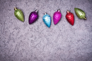 Christmas greeting card. Noel festive background. New year symbo