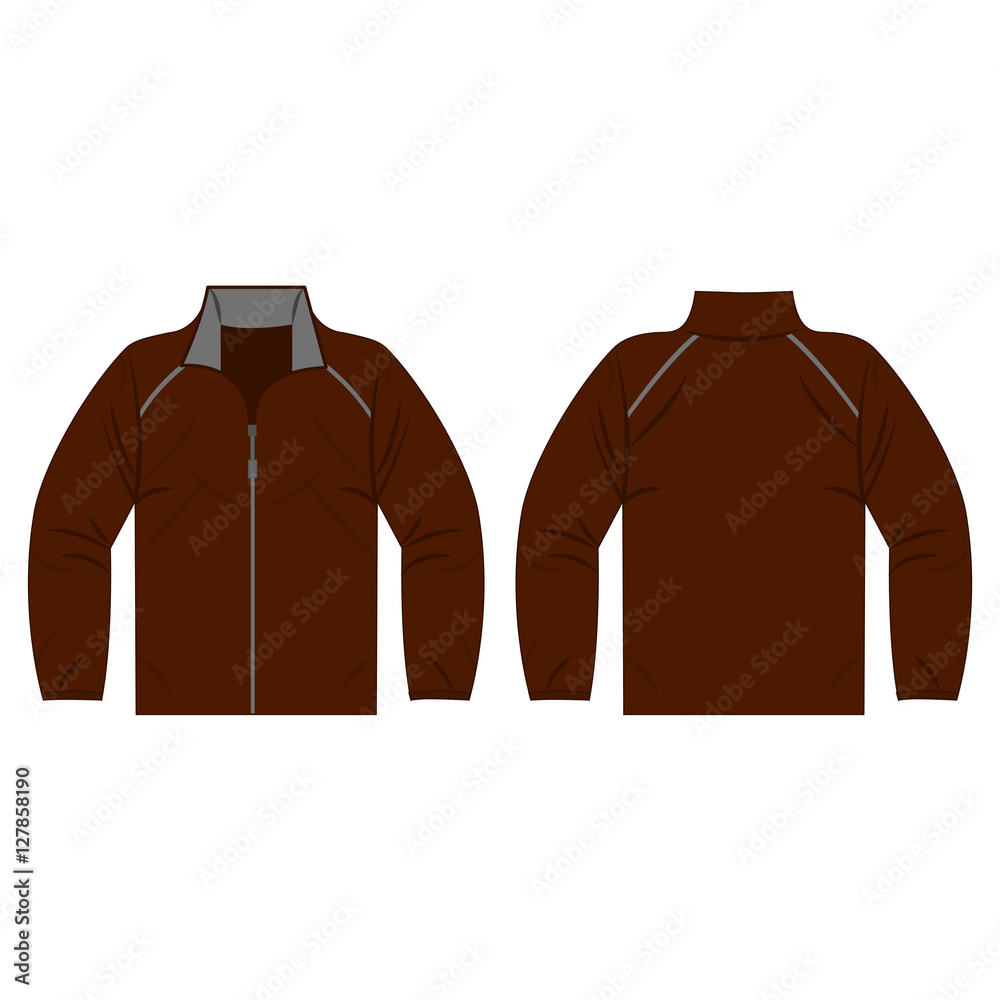 Wall mural Brown autumn, spring jacket isolated vector front and back for promotion advertising