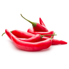 red chili or chilli cayenne pepper isolated on white  background