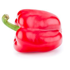 one sweet bell pepper isolated on white background cutout