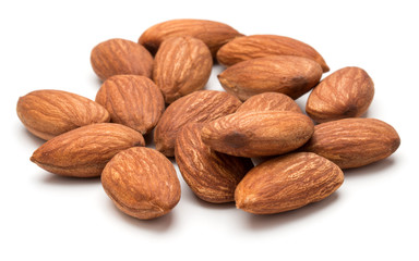 almond nuts isolated on white background close up
