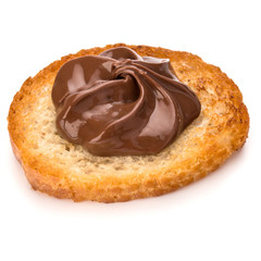 sandwich with chocolate cream isolated on white background cutou