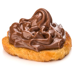 sandwich with chocolate cream isolated on white background cutou