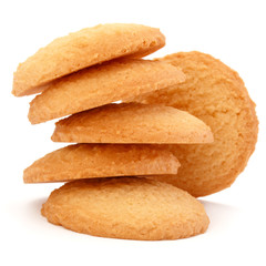 stacked short pastry cookies isolated on white background