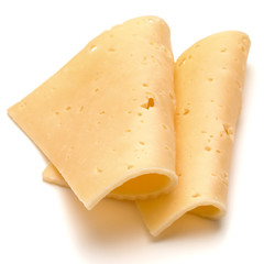 cheese slices isolated on white background cutout