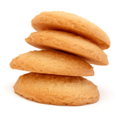 stacked short pastry cookies isolated on white background