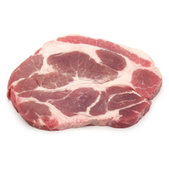 Raw pork chop meat isolated on white background cutout