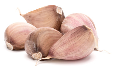 garlic cloves isolated on white background cutout