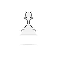 Chess pawn color thin line icon.Vector illustration