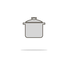 Saucepan color thin line icon.Vector illustration