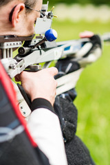 Naklejka premium Male training sport shooting