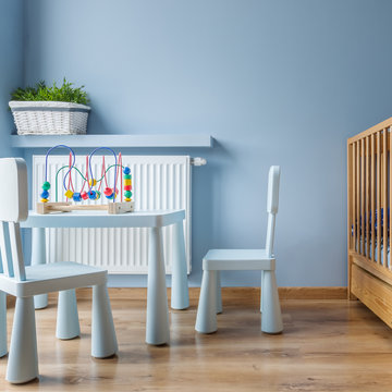 Blue Baby Room With Cot
