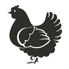 Stencil hen black.