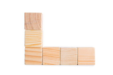 wooden blocks on a white background