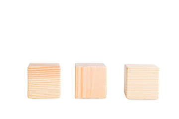 wooden blocks on a white background