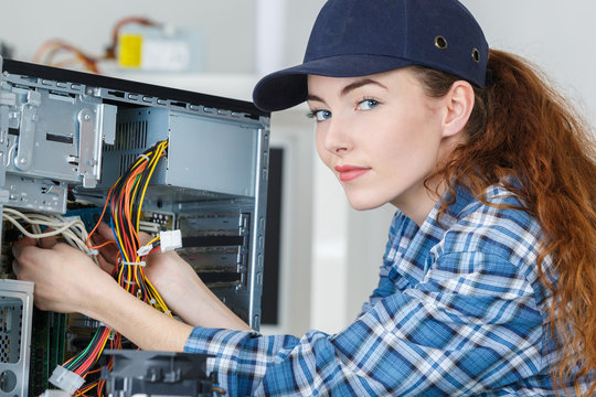 woman electronic assembler