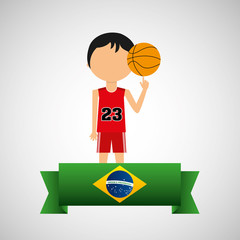 Fototapeta premium cartoon basketball player brazilian label vector illustration eps 10