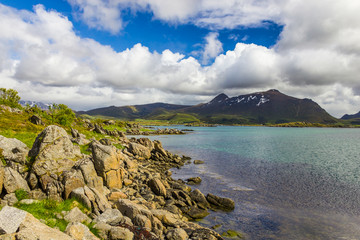 Fototapeta na wymiar Beautiful view of Lofoten Islands in Norway