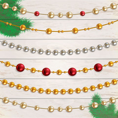 Vector set of garland beads
