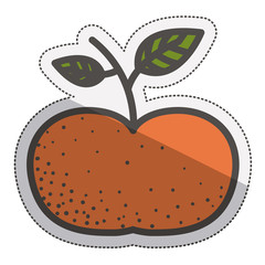 Tangerine fruit icon. Healthy organic and fresh food theme. Isolated design. Vector illustration