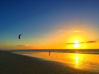 sunset and the beach
