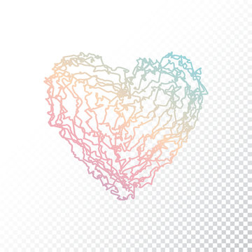Vector Ombre print colorful heart. Valentines day. ombre heart on White background.