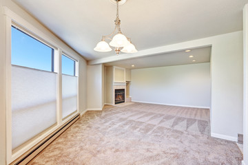 Empty apartment interior with freshly painted walls