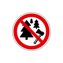STOP! Vector. No Christmas tree. The icon with a red contour on a white background. For any use. Vector illustration.